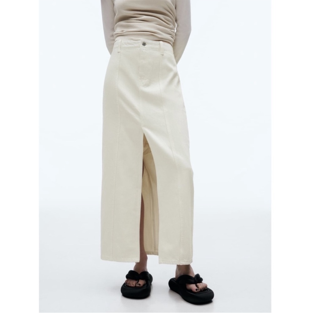 Zara Denim Maxi skirt with slit